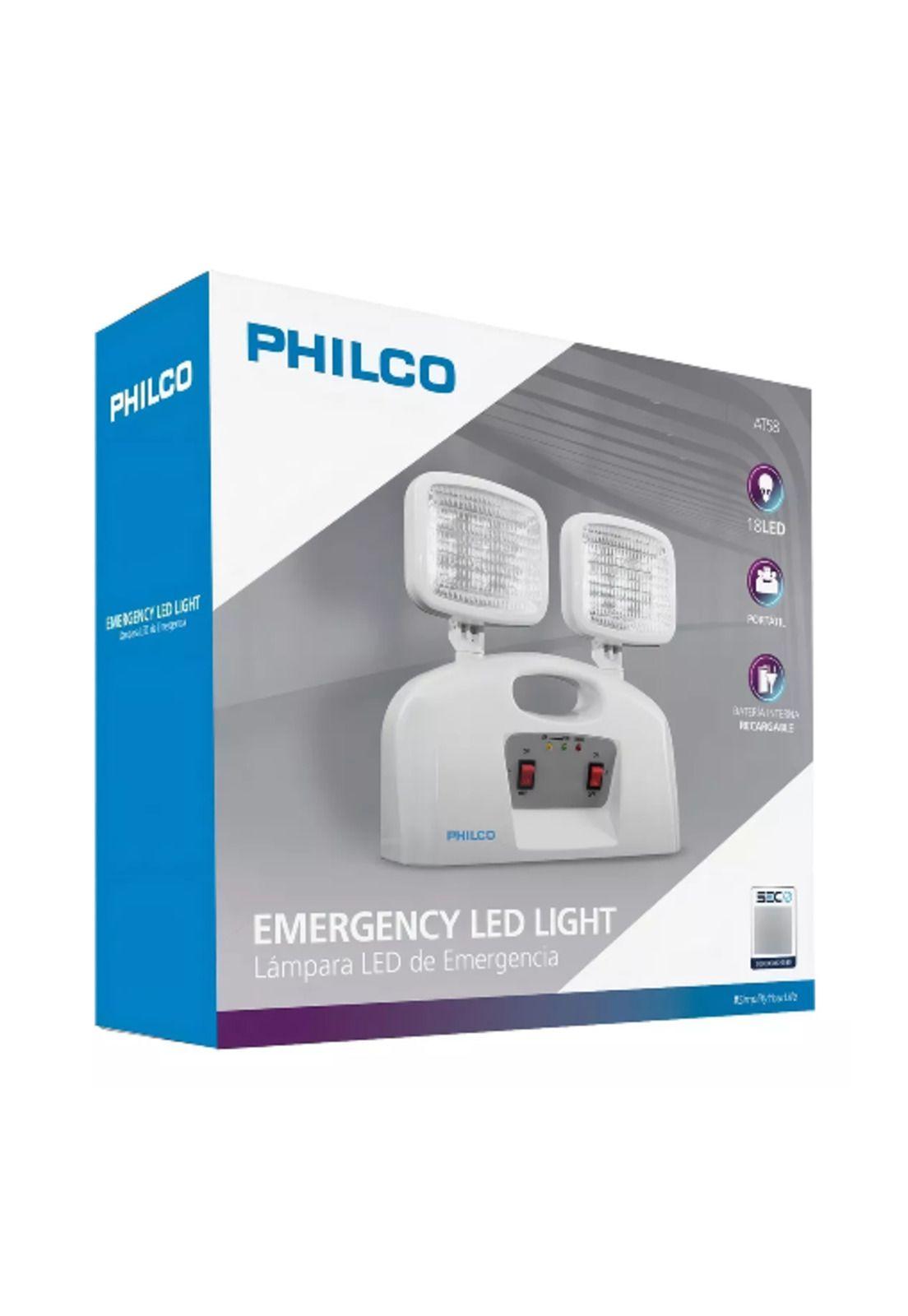 Lámpara de emergencia LED, 2 focos Philco certificado, blanco-2