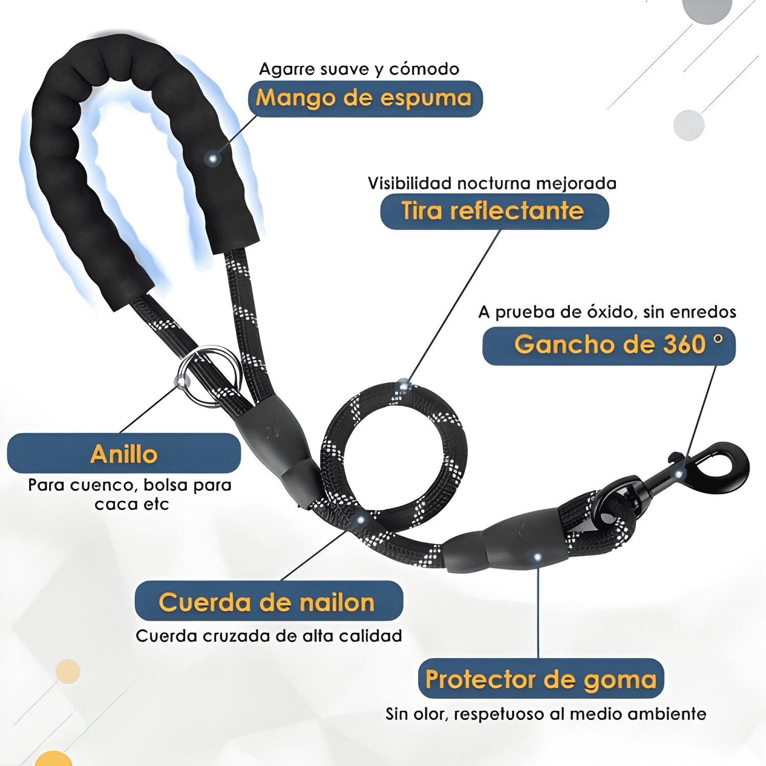 Correa cinturón seguridad 2 en 1 auto perros con dispensador-3