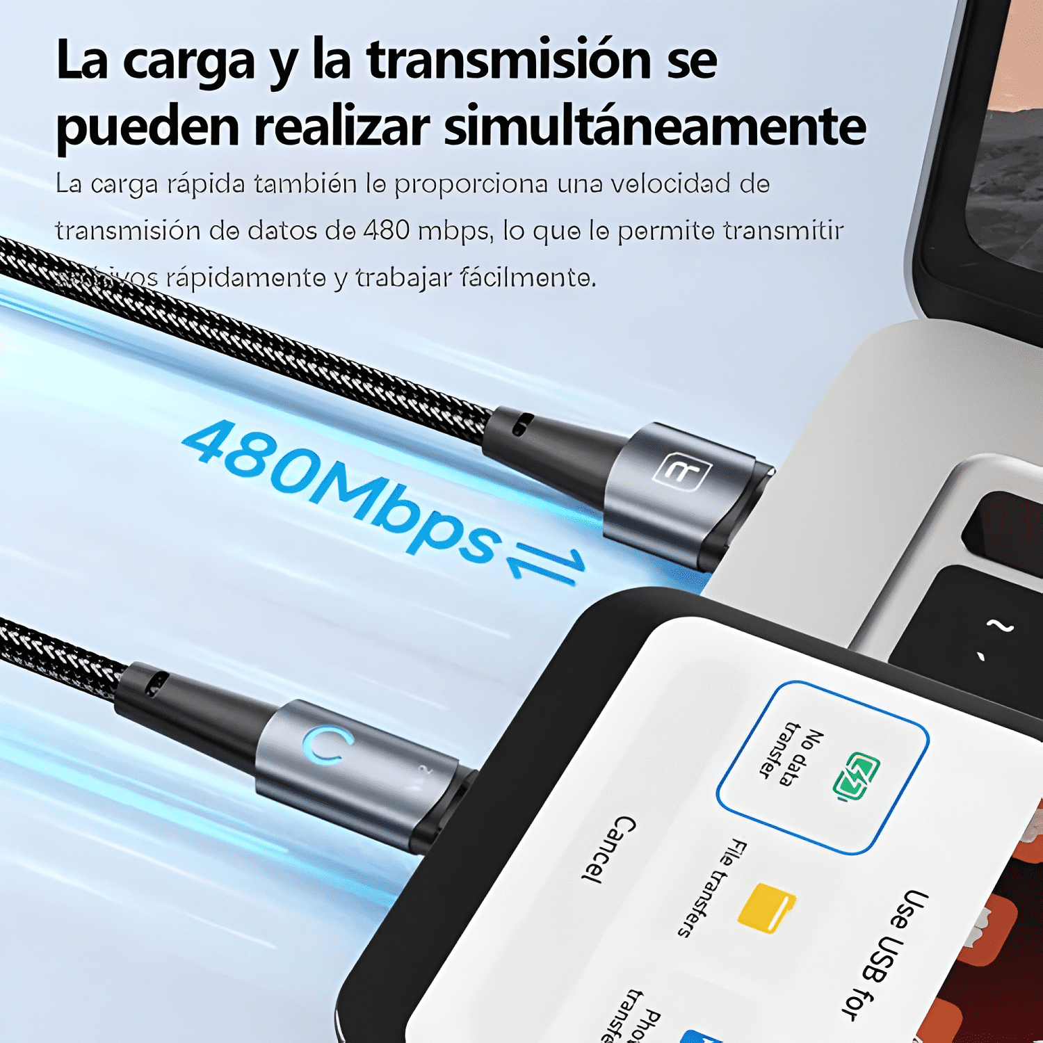 Cable USB para iphone 2.4a 2 metros carga rápida - toocki-4