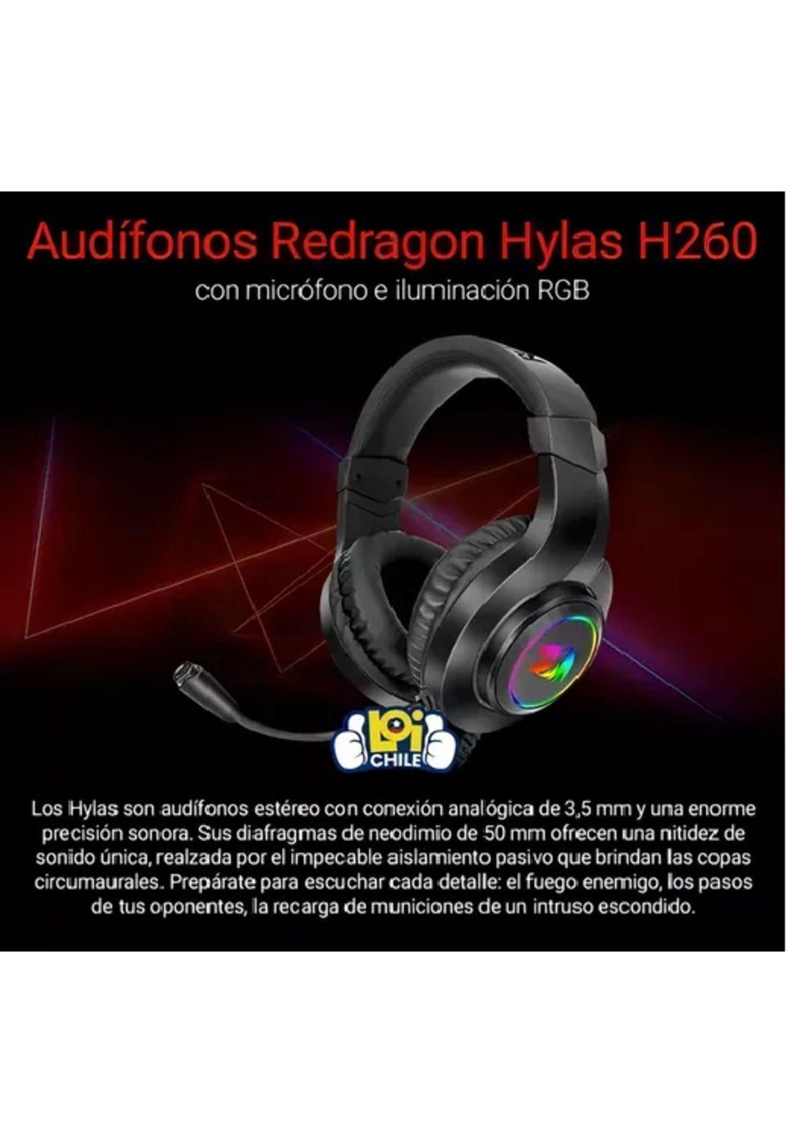 Audífono gamer Redragon Hylas H260 RGB negro-7