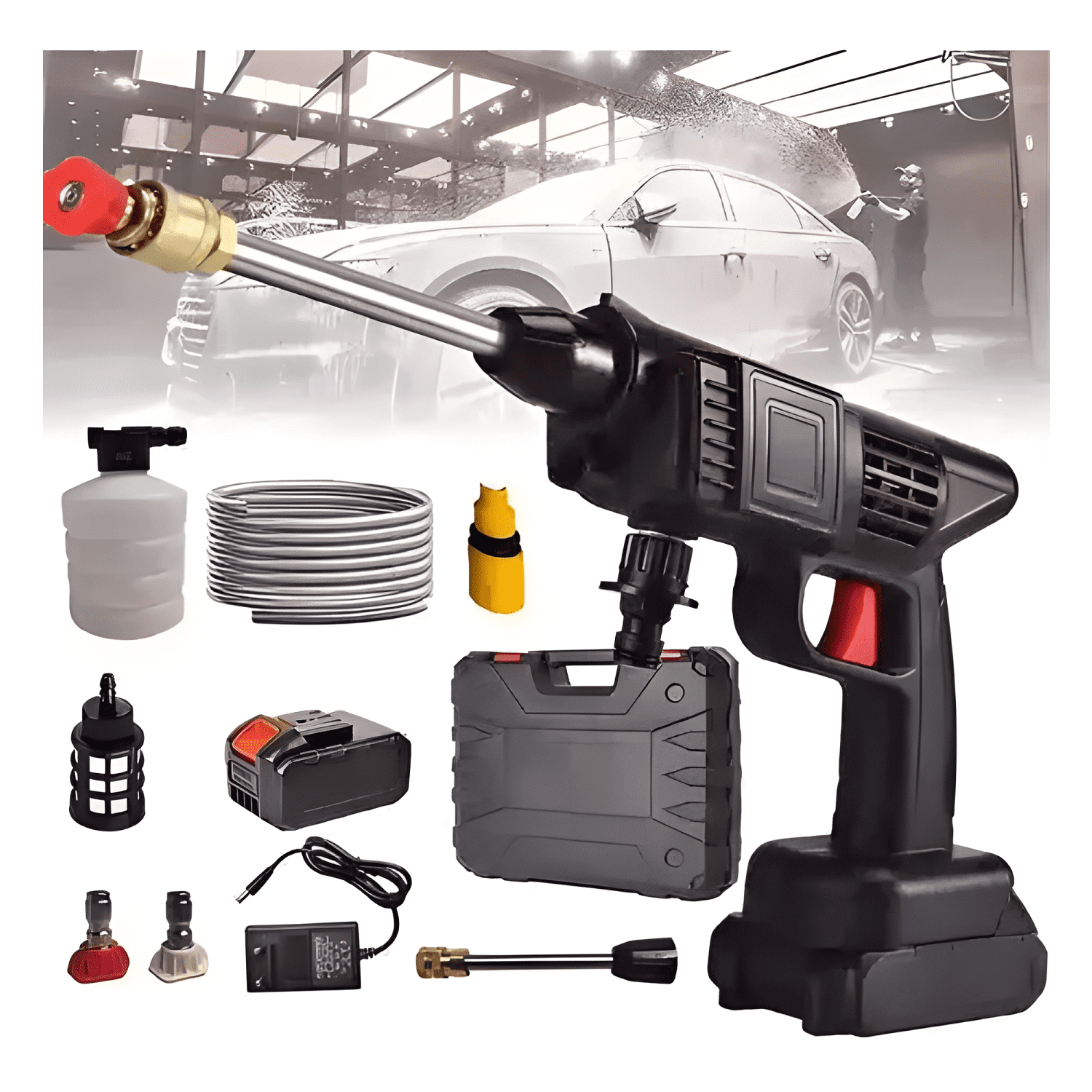 Pulverizadora Inalambrica 150w Alta Presion Bateria Lavado-4