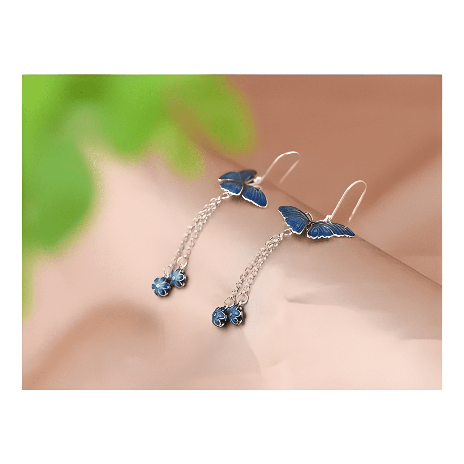 Aros Colgantes Mariposa Gancho Plata S925 Mujer #2-3
