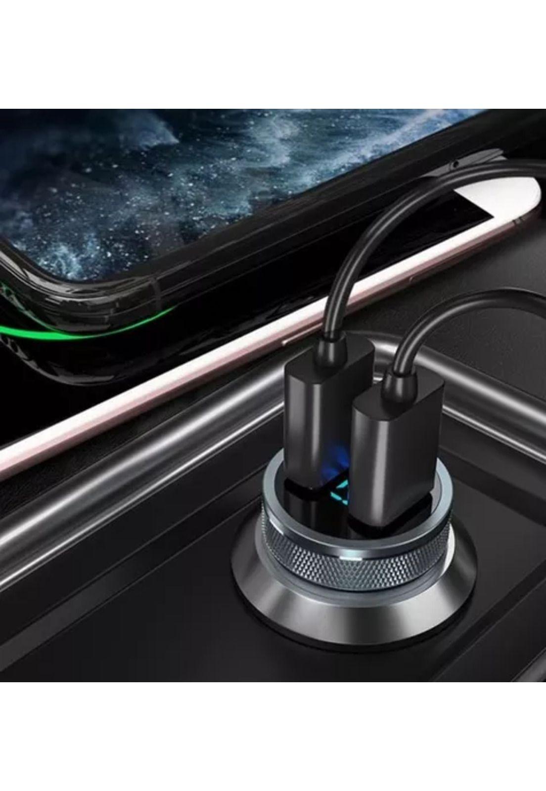 Cargador auto Essager carga rápida 36W tipo USB y tipo C gris-5