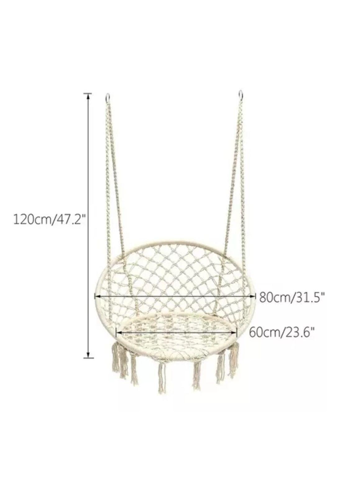 Silla hamaca colgante para terraza o jardín color beige-2