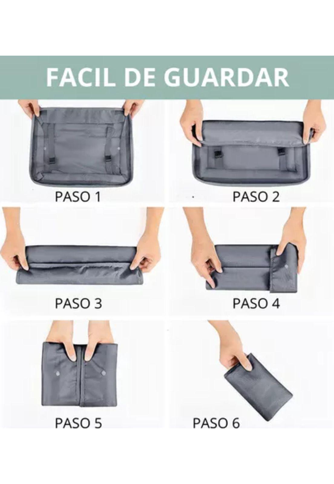 Juego de 8 bolsas organizadoras, color negro-5