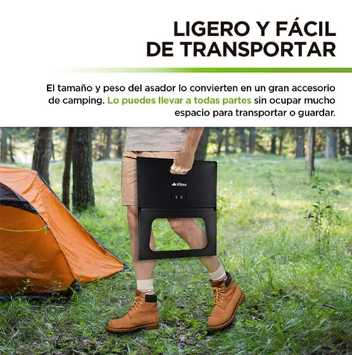 Hikeo Parrillera plegable de carbón portátil para asados color negro-5