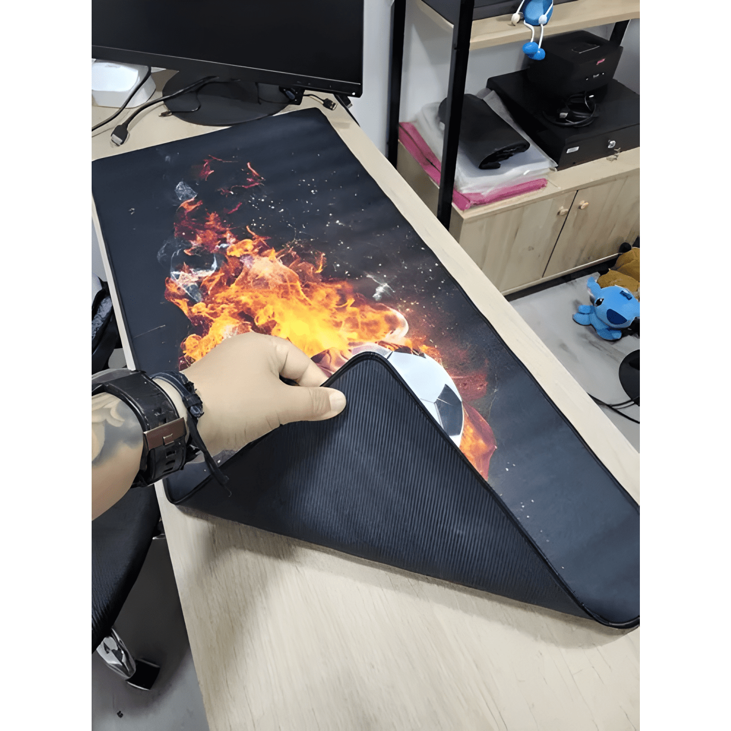 Mouse Pad Gamer Balon Fuego Mundo 90x40 Xl Mousepad-1