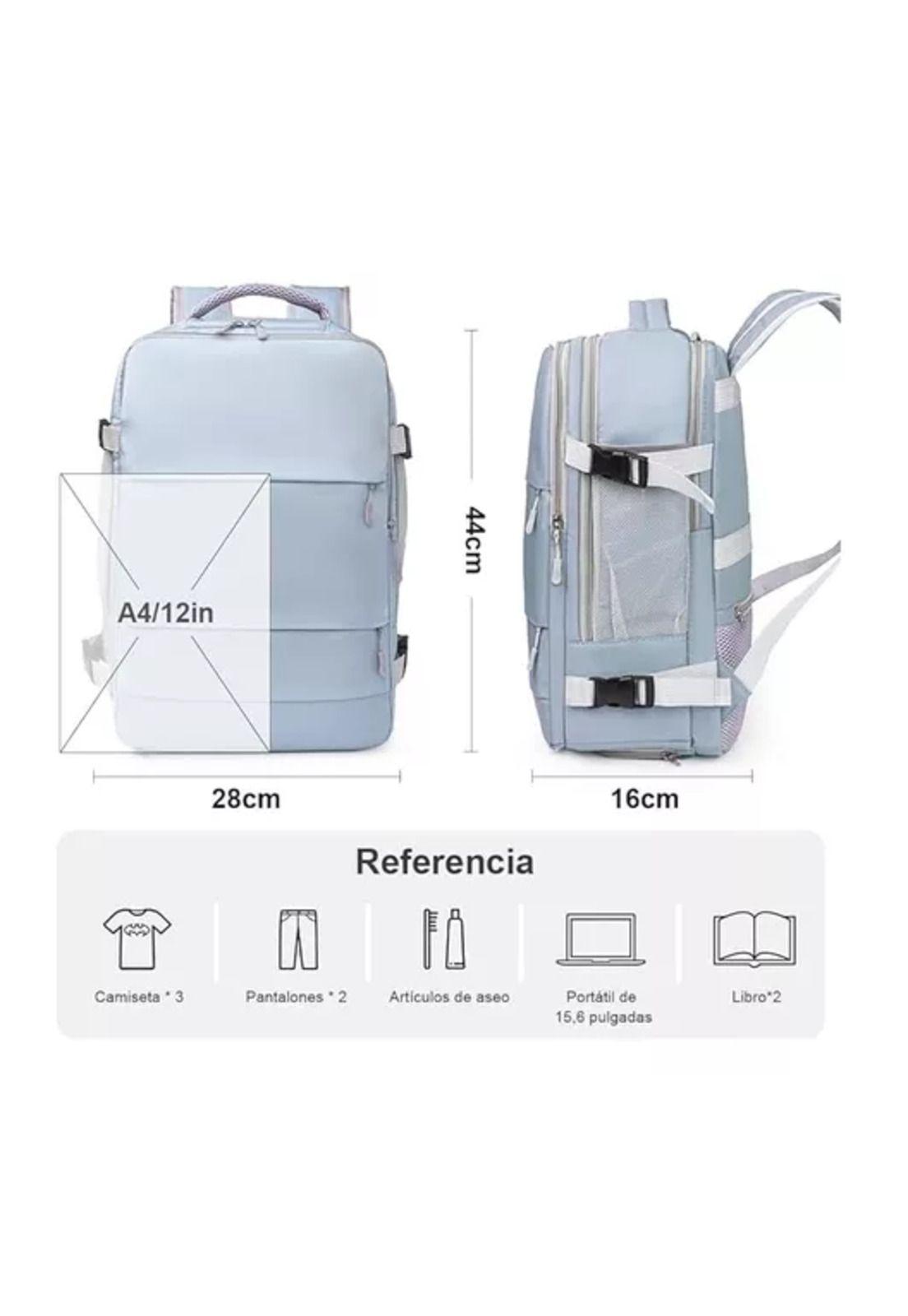 Mochila de viaje de cabina para avión, impermeable con USB, color gris-7