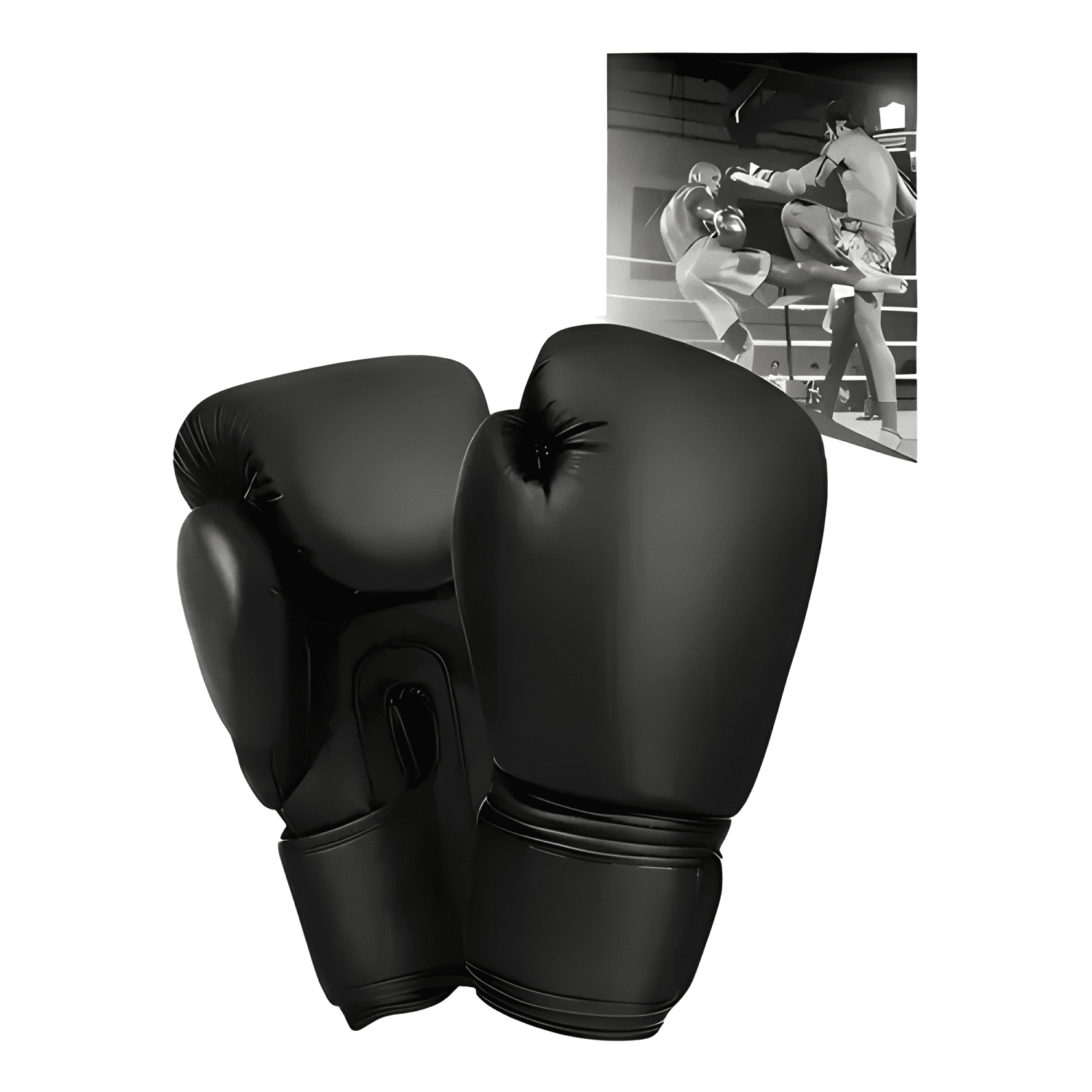Guantes de boxeo hombre velcro entrenamiento 12oz-0