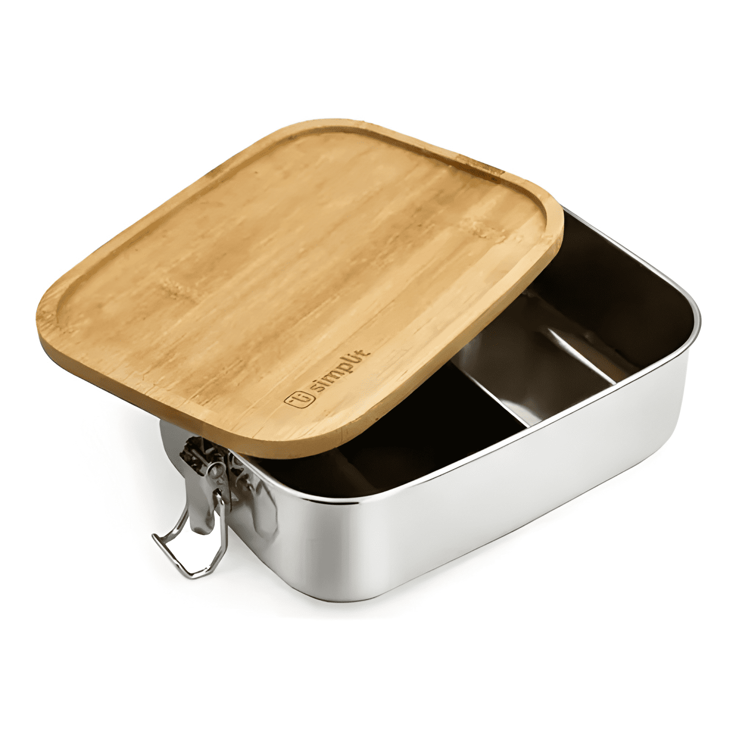 Tupper de acero inoxidable tapa madera 800 ml-1