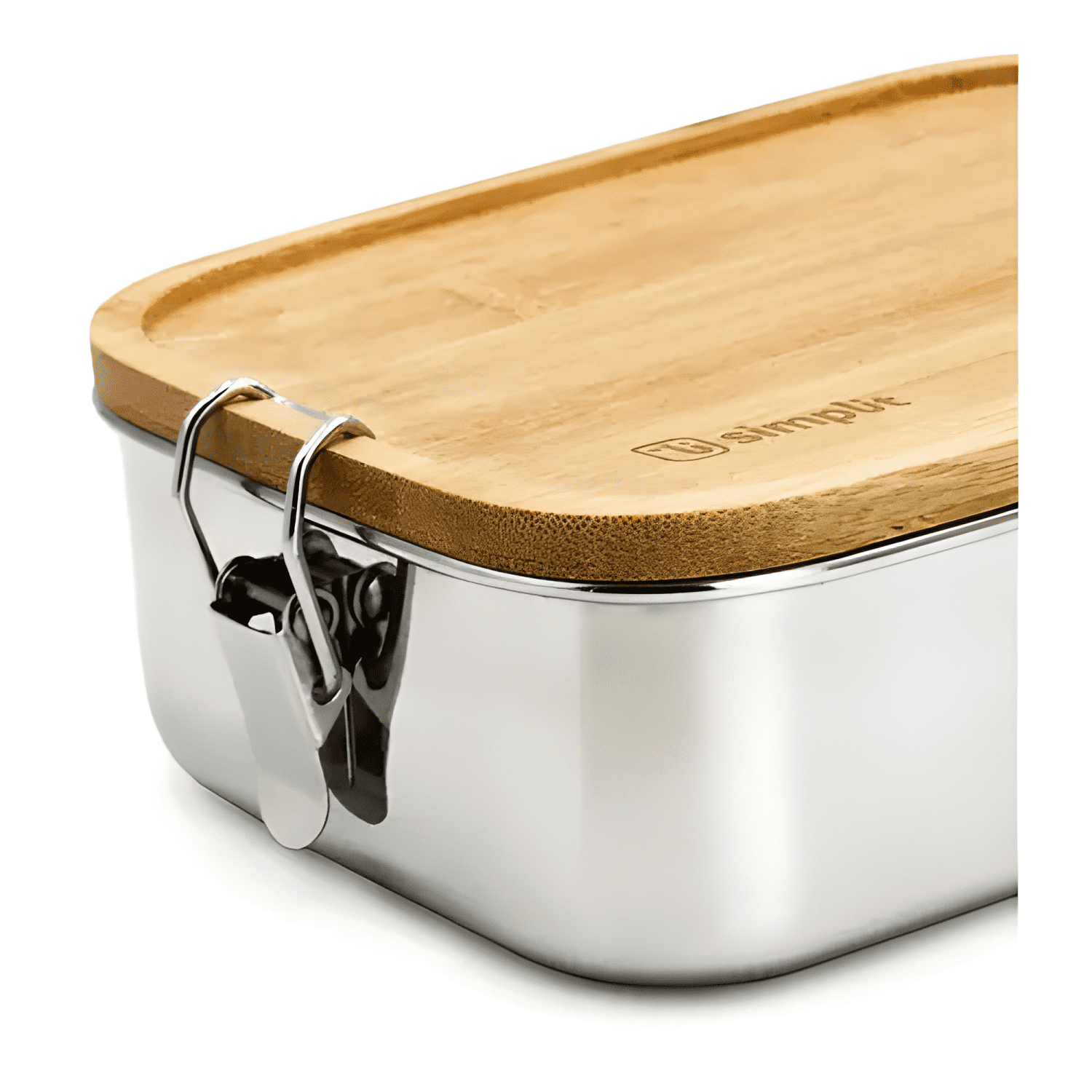 Tupper de acero inoxidable tapa madera 800 ml-2