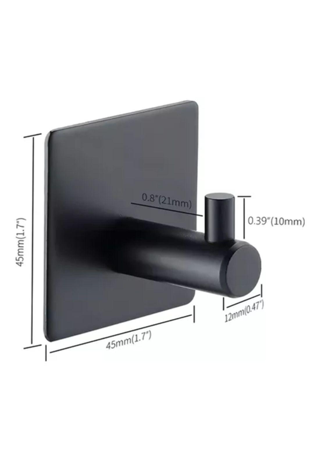 Ganchos adhesivos colgador perchero baño cocina acero inoxidable negro-2