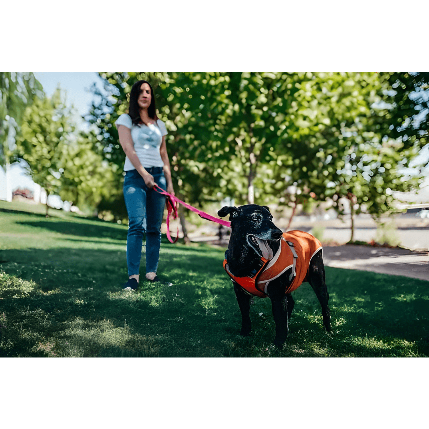 Correa larga para perros prinpipet-3 metros Fucsia-4
