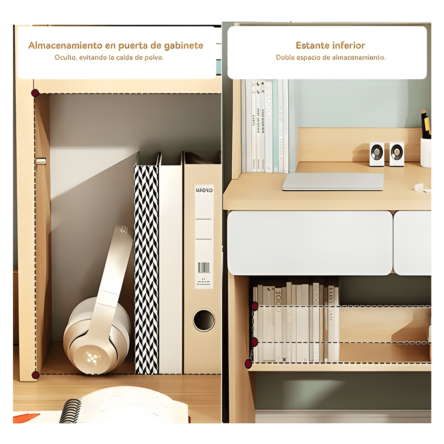 Escritorio con estanteria 80*110cm cajón gabinete oficina-3