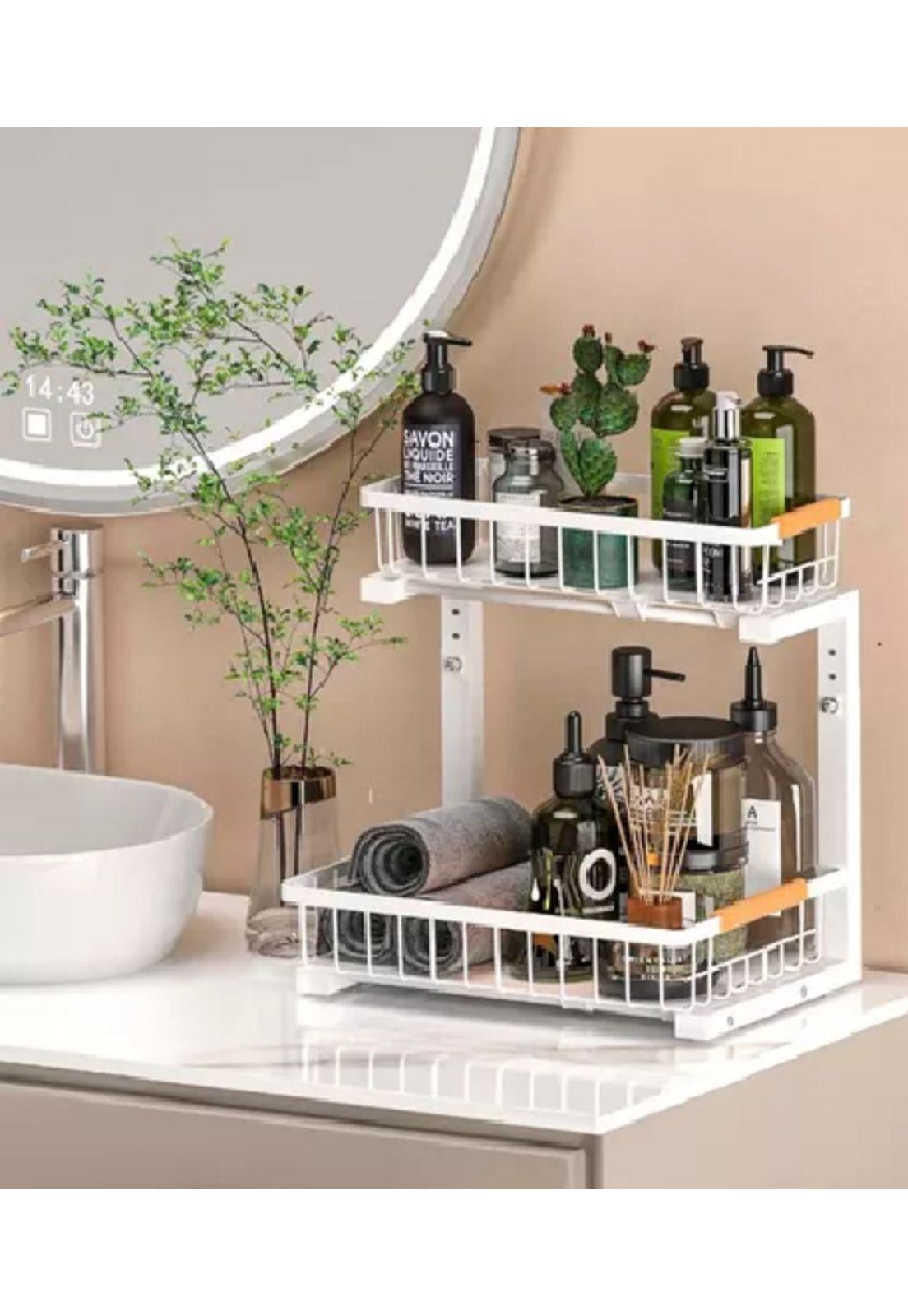 Organizador Estante Multiuso Bajo Lavaplatos Cocina Baño Blanco-4