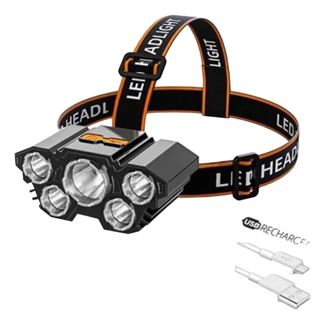 Linterna Super Brillante Minero 5 Led Irm T21 Banda Elástica Color de la luz Blanco-0
