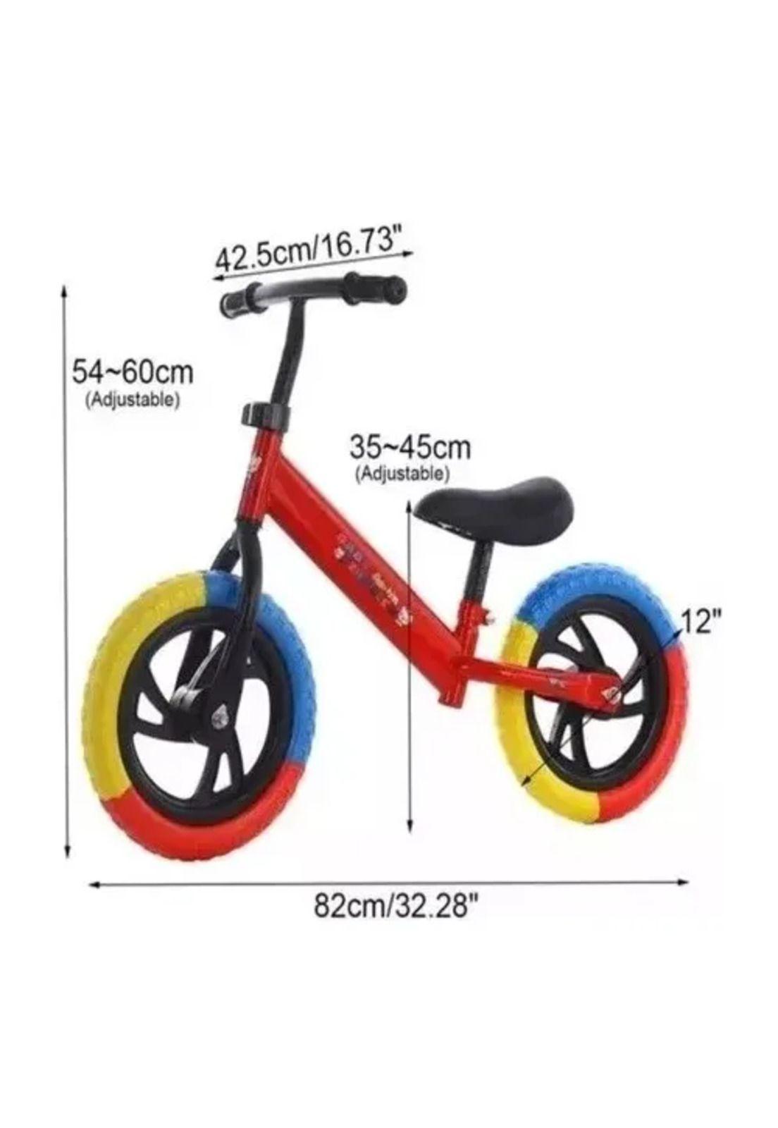 Bicicleta de equilibrio sin pedales para niños celeste rueda negra-2