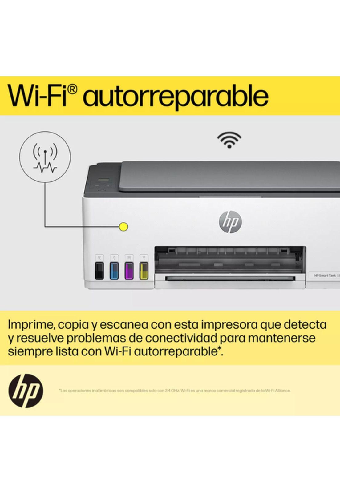 Impresora multifunción HP Smart Tank 580 tinta continua con wifi blanco-4