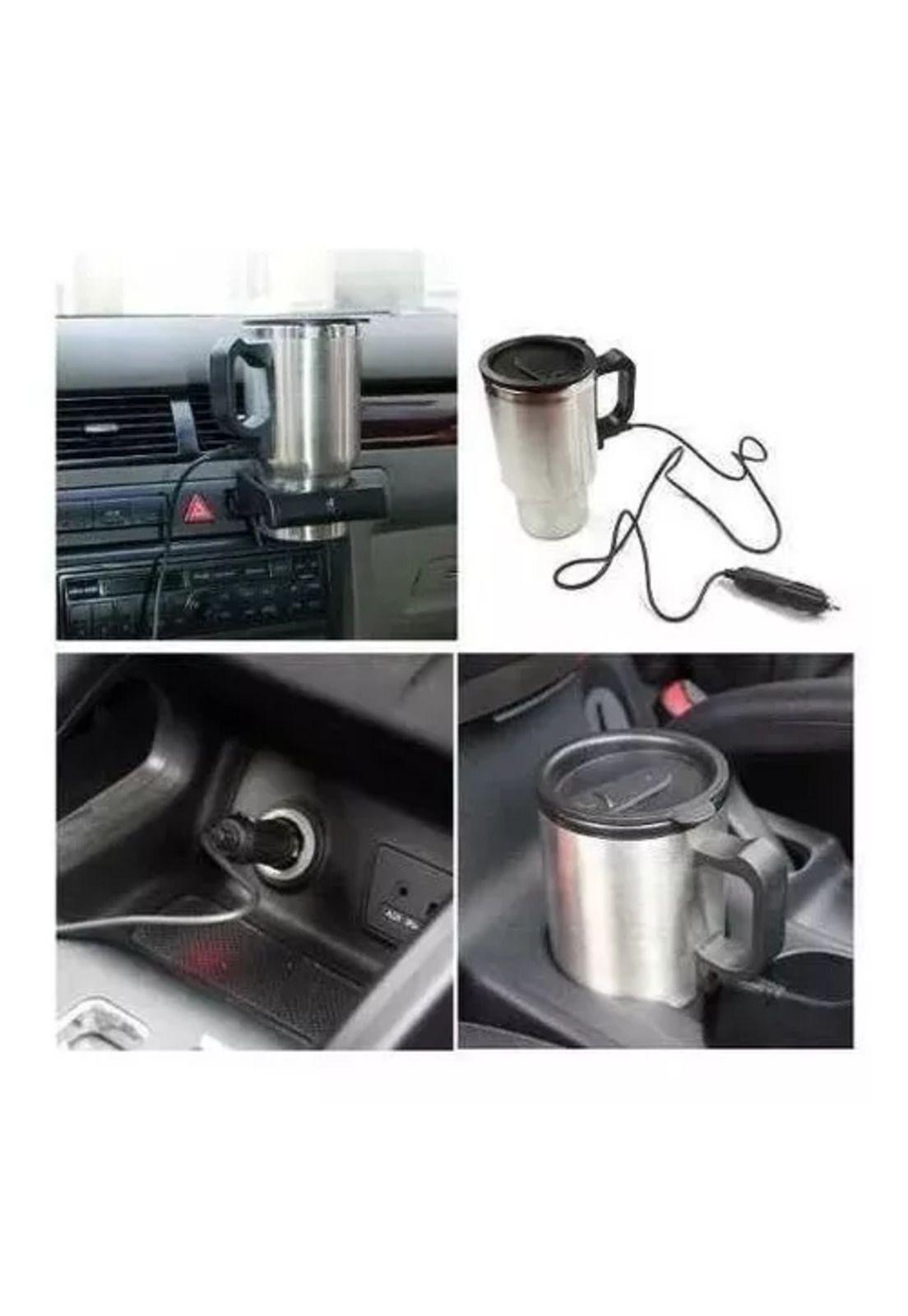 Vaso térmico de 480 ml, auto, acero, tazón mug, 12v, eléctrico, gris-2