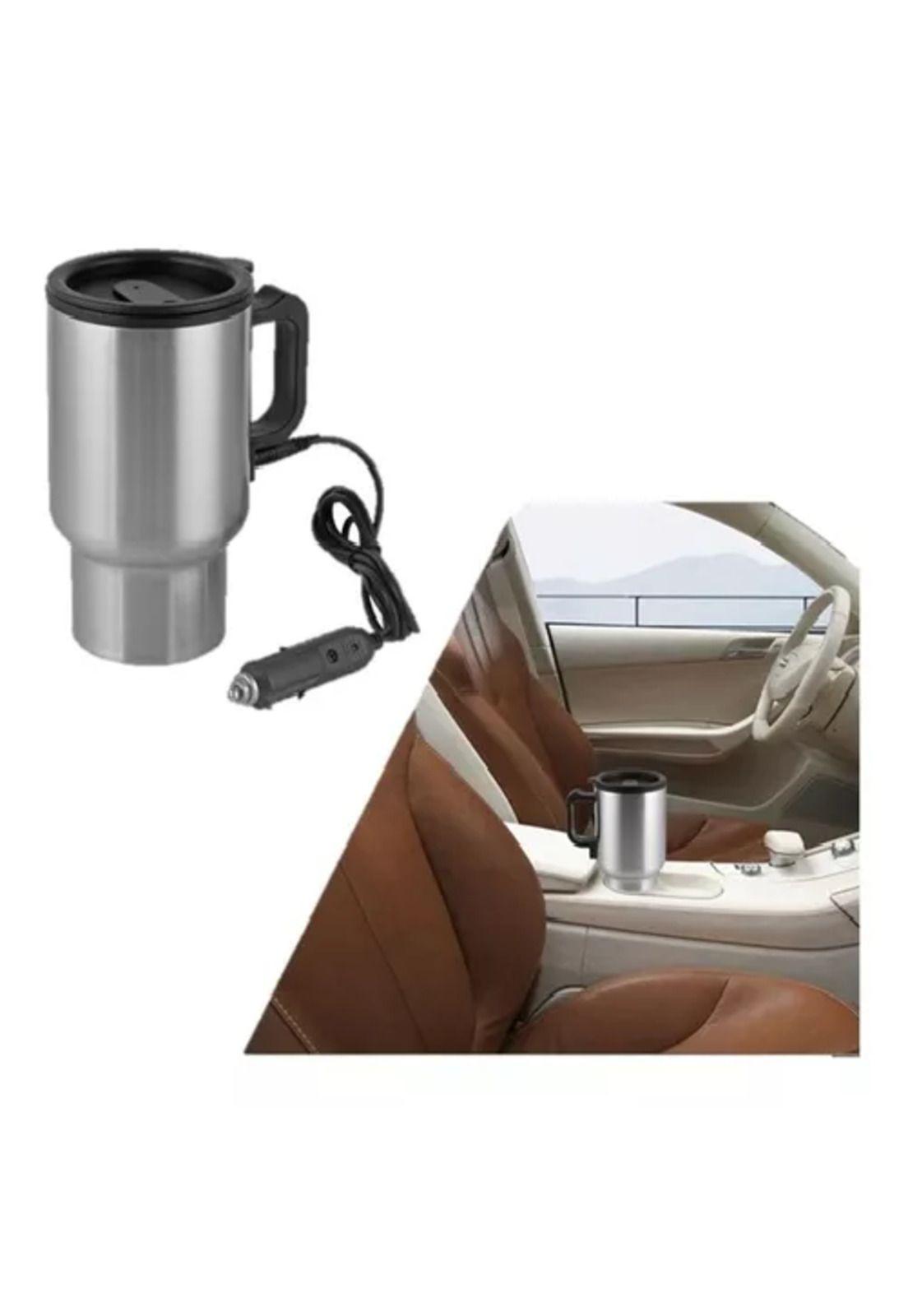 Vaso térmico de 480 ml, auto, acero, tazón mug, 12v, eléctrico, gris-3