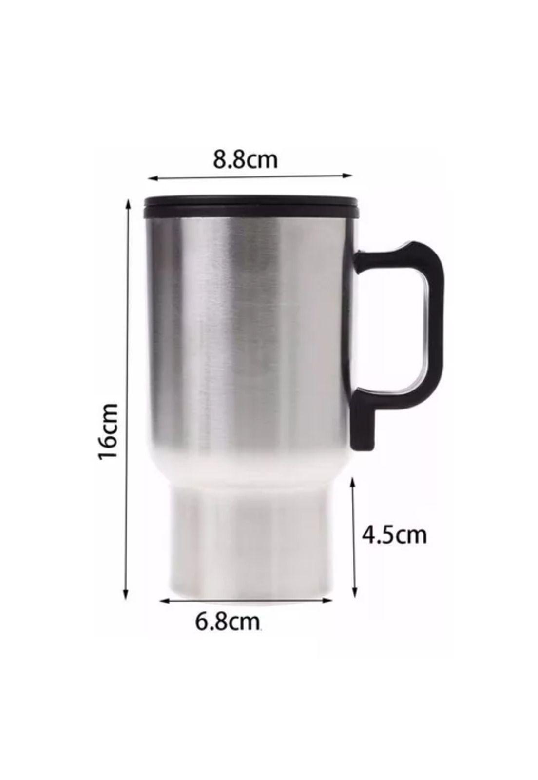 Vaso térmico de 480 ml, auto, acero, tazón mug, 12v, eléctrico, gris-5