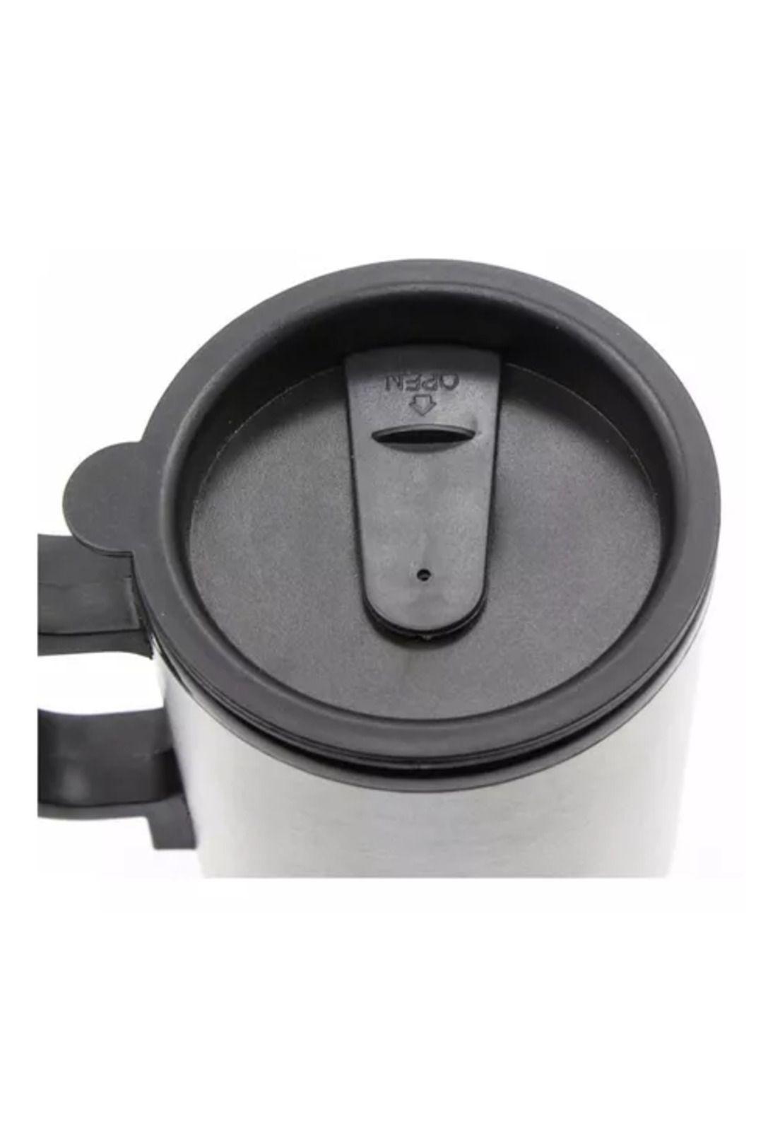 Vaso térmico de 480 ml, auto, acero, tazón mug, 12v, eléctrico, gris-6