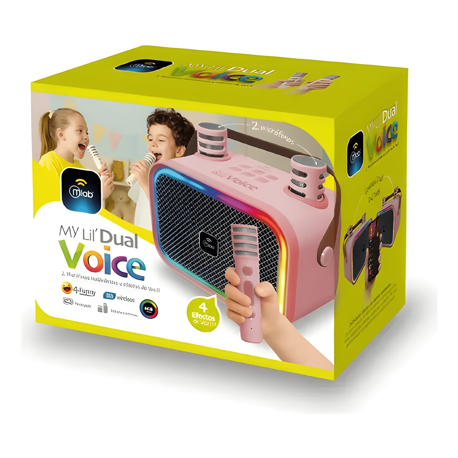 Parlante bluetooth portátil 5w kids exterior luces led Rosa-2
