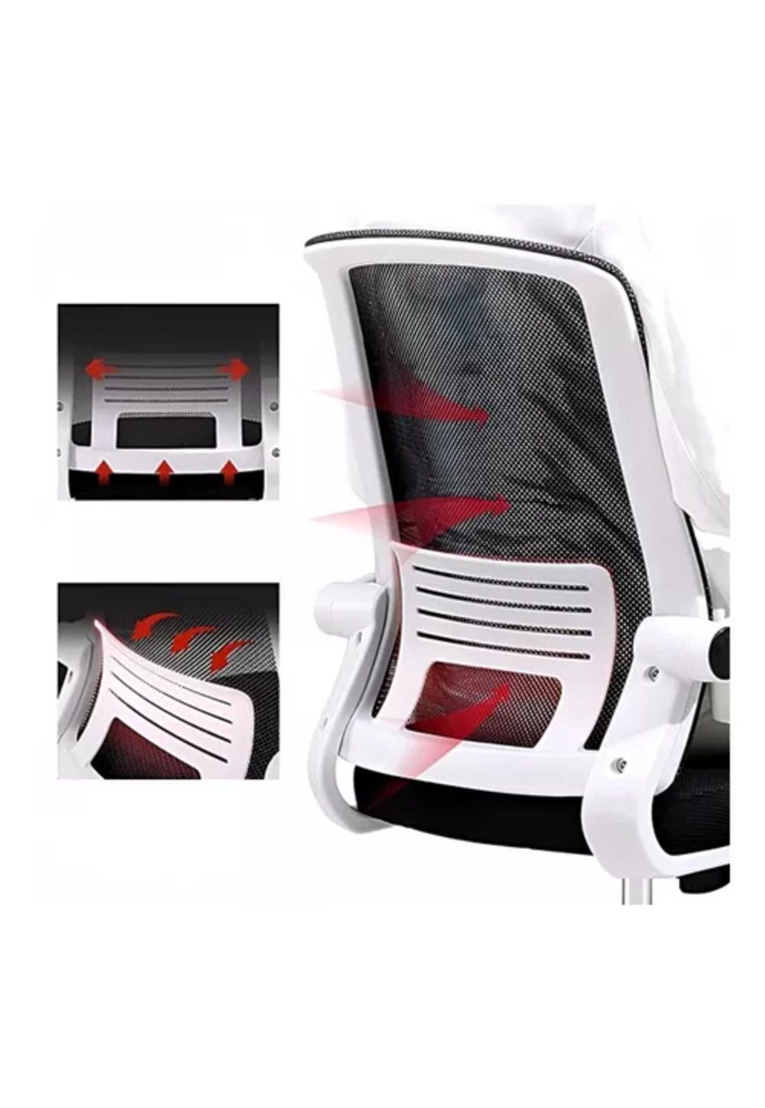 Silla de escritorio Crusec ergonómica con tapizado de mesh negra-2
