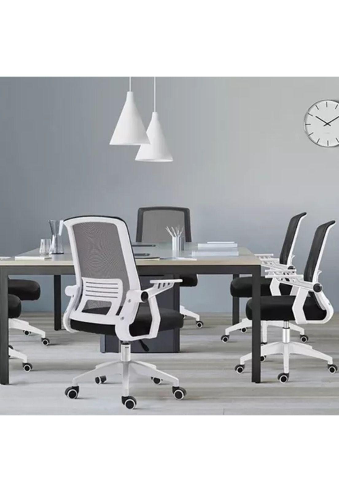 Silla de escritorio Crusec ergonómica con tapizado de mesh negra-3