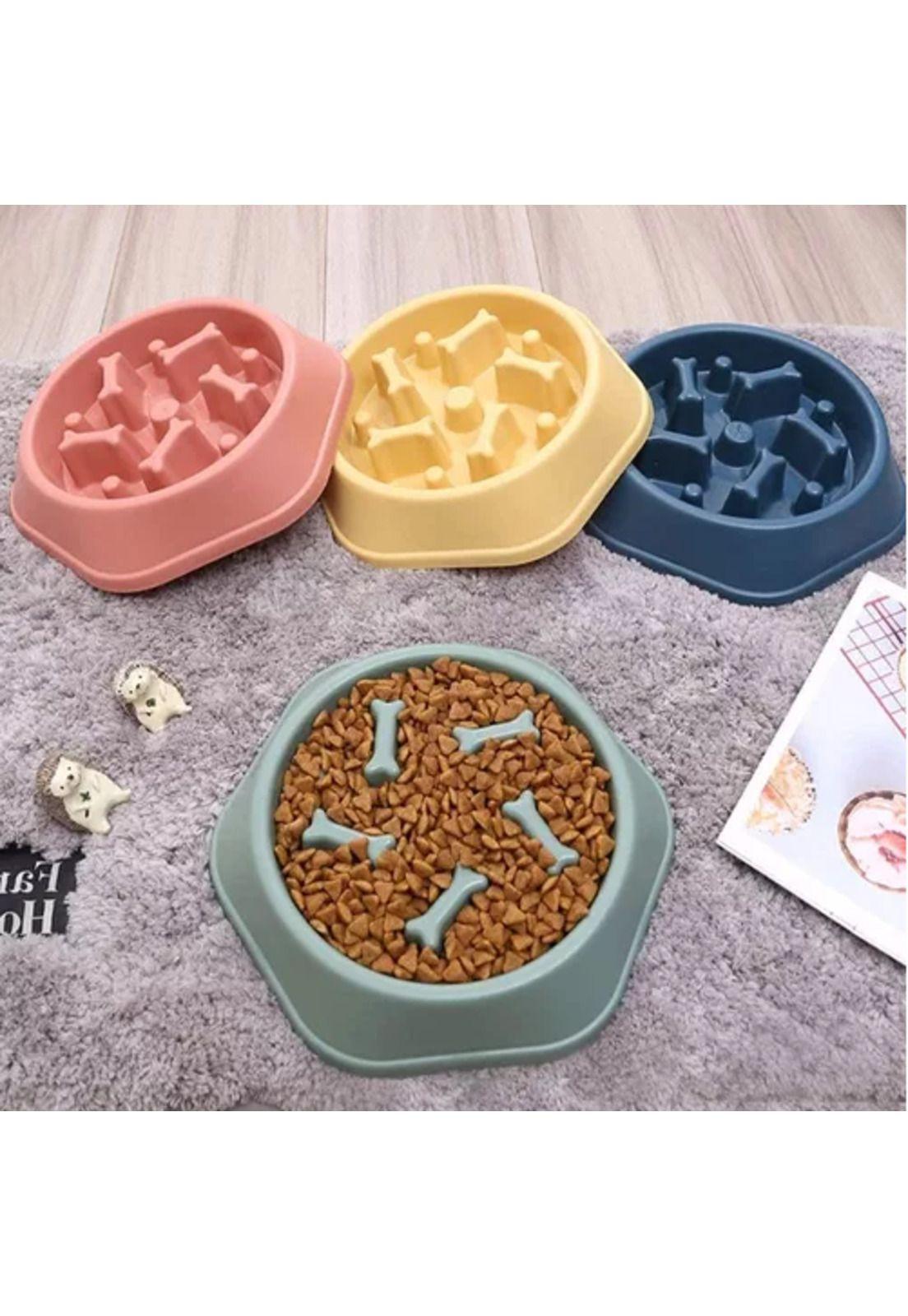 Plato antiansiedad come lento para perros, color turquesa-2