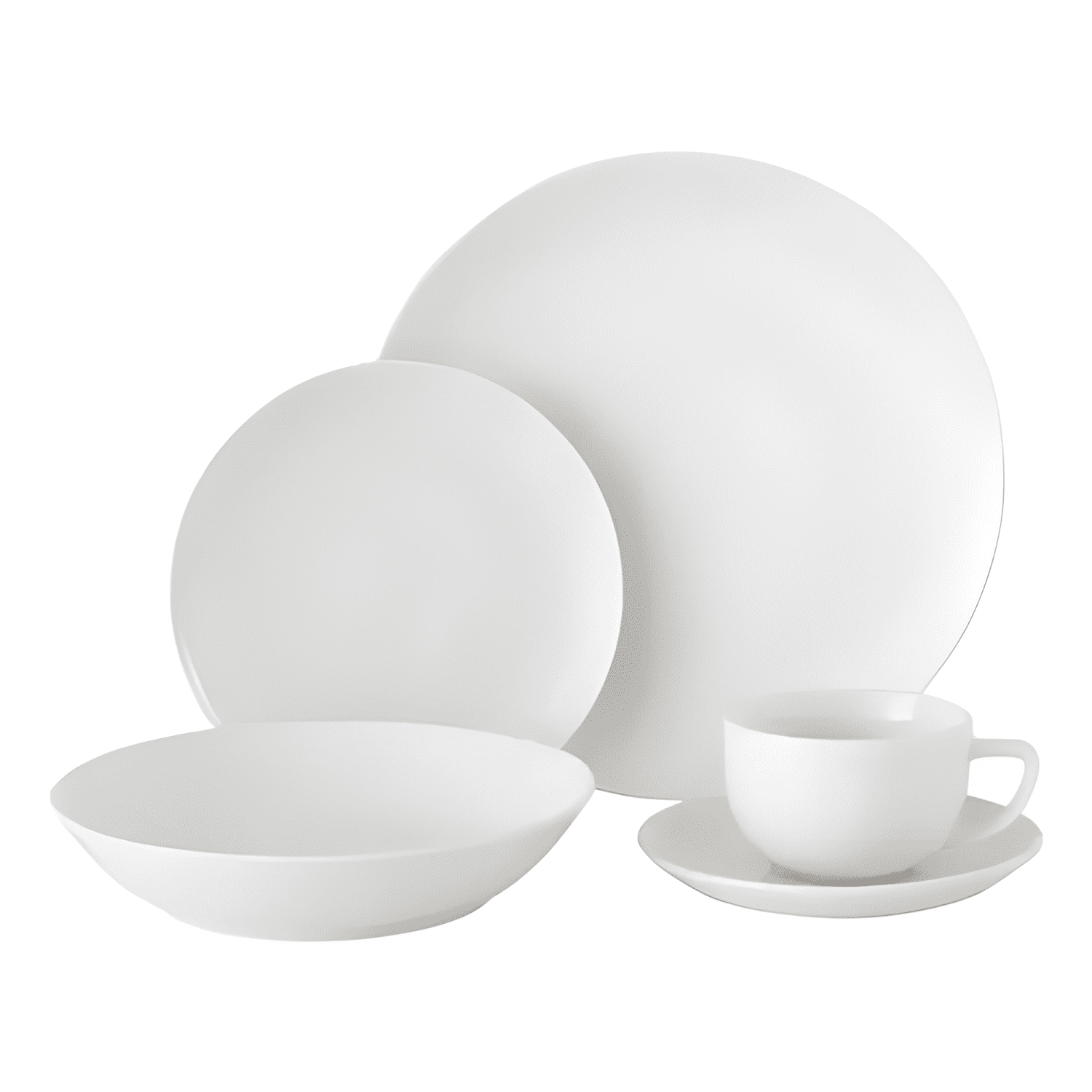 Juego de loza 30 piezas porcelana 6 personas Blanca-0