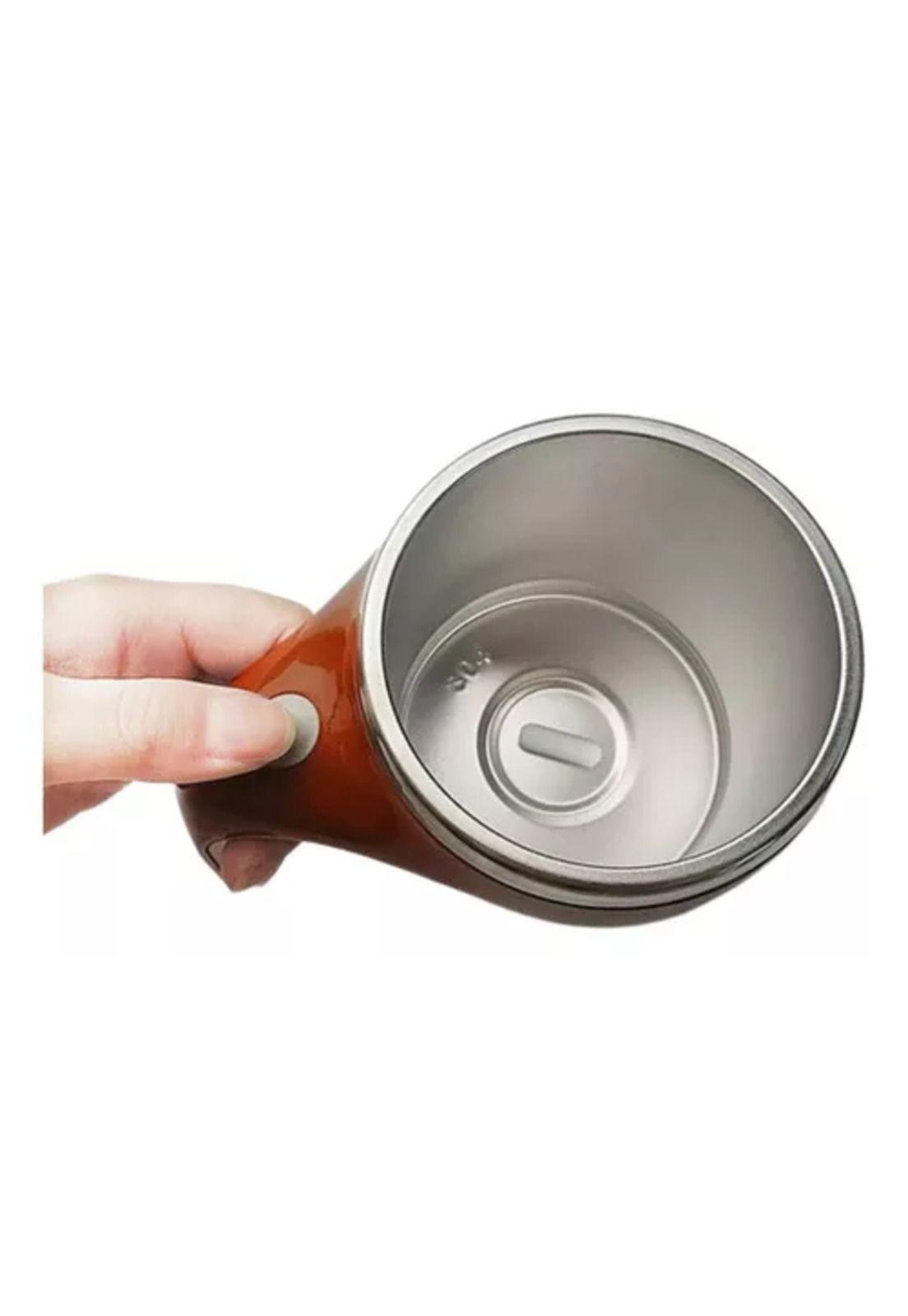 Taza de agitación automática, 380 ml, con detalle, color café-3