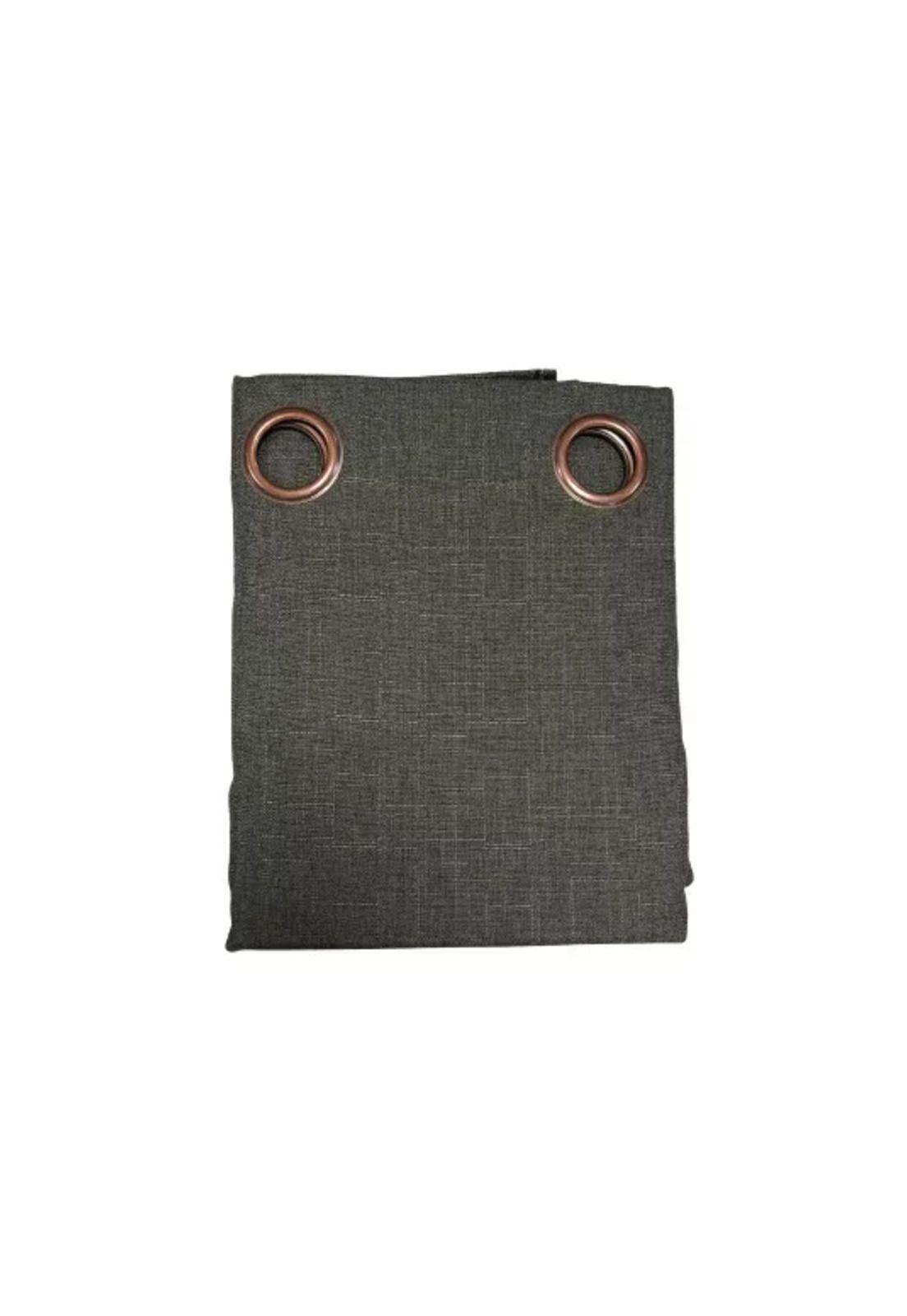 Cortina Lino Con Blackout Engomado Térmica 140x220 Gris Grafito-0