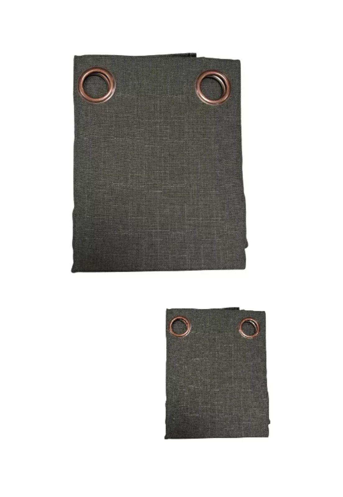 Cortina Lino Con Blackout Engomado Térmica 140x220 Gris Grafito-1