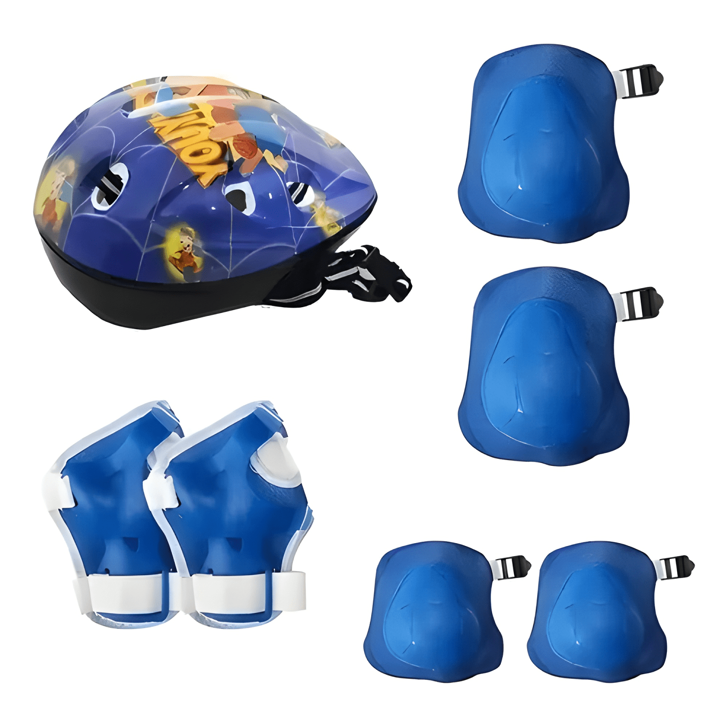 Kit protección infantil RAD7 Youyi casco rodilleras azul-0