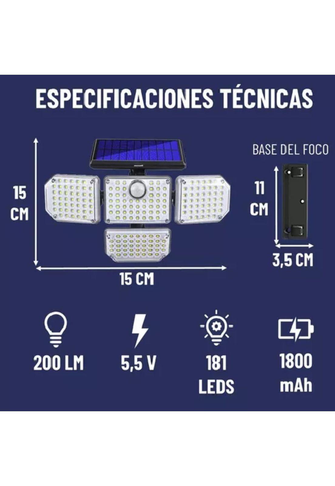 Foco led solar exterior Maxwell sensor movimiento 4 direcciones blanco-5