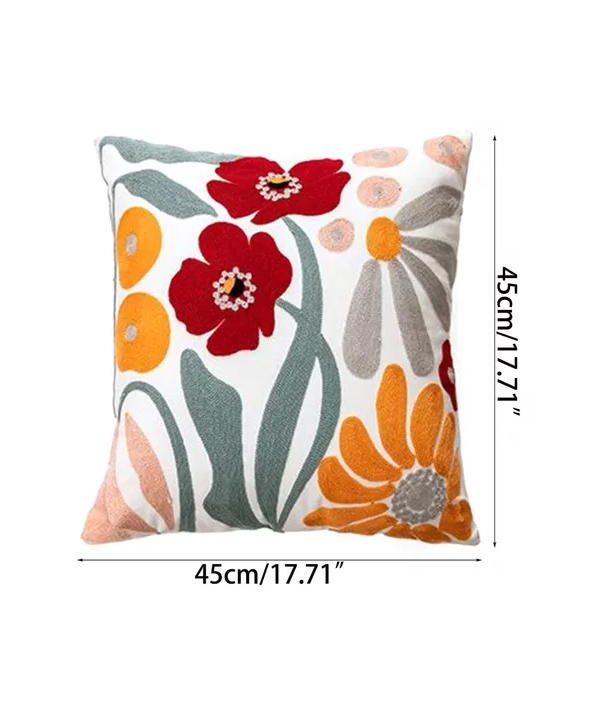 Pack de 4 Fundas para Cojines Sin Relleno con Diseños Bordados Amarillo-2