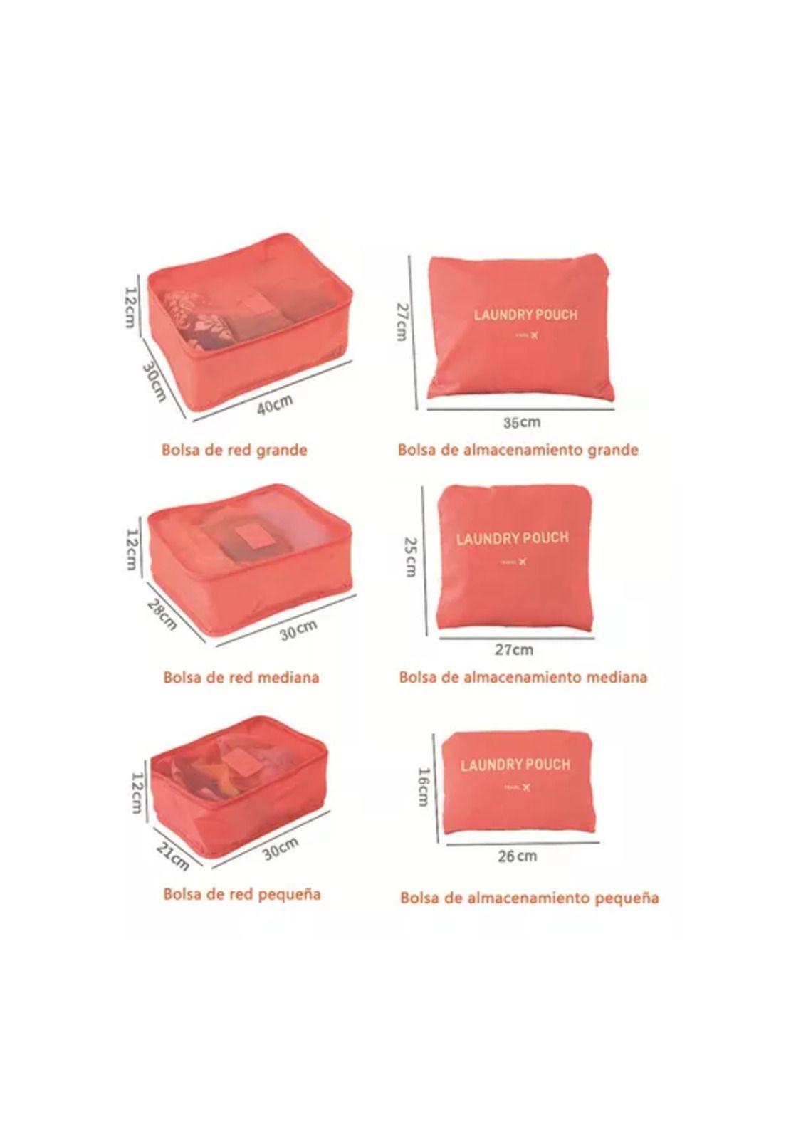 Set de 6 organizadores de equipaje de viaje, bolsa para ropa interior, color negro-6