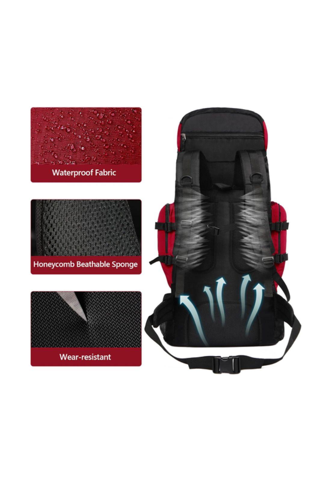 Mochila 90L camping outdoor trekking color rojo-5