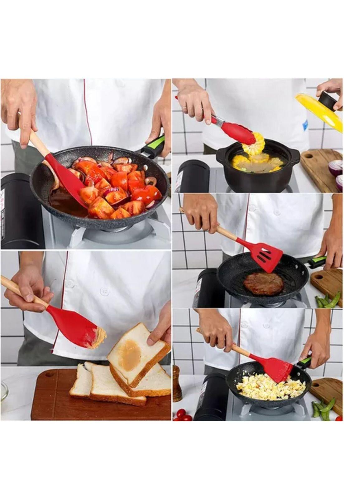 Set de 12 utensilios de cocina de silicona, antiadherentes-2