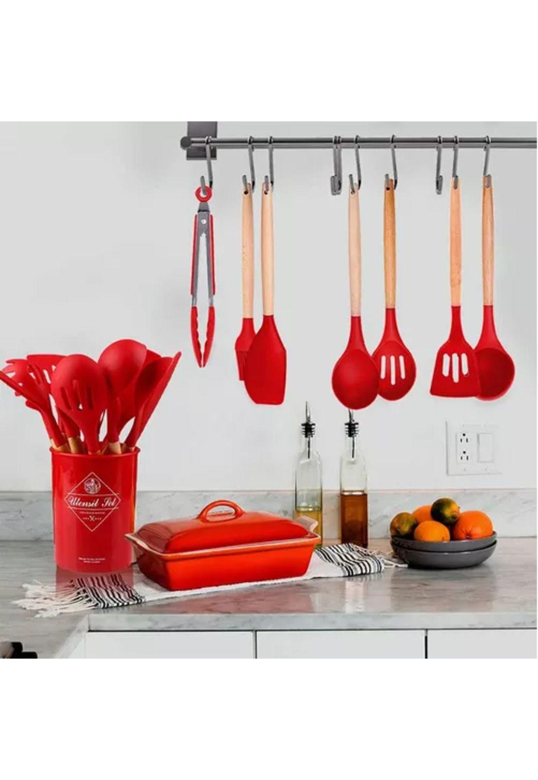 Set de 12 utensilios de cocina de silicona, antiadherentes-3