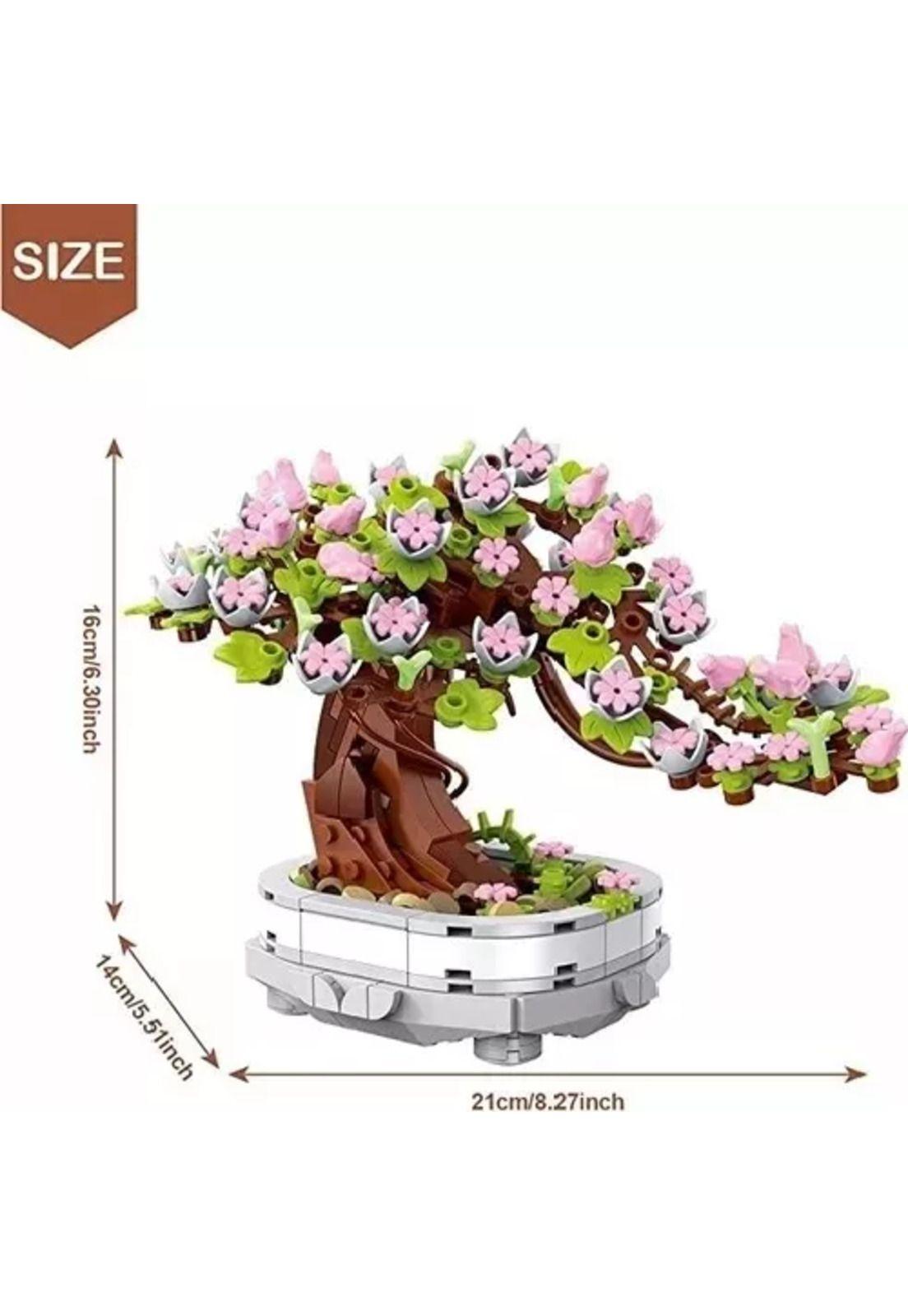 Bloques de flores de cerezo bonsai suculentas blanco-1