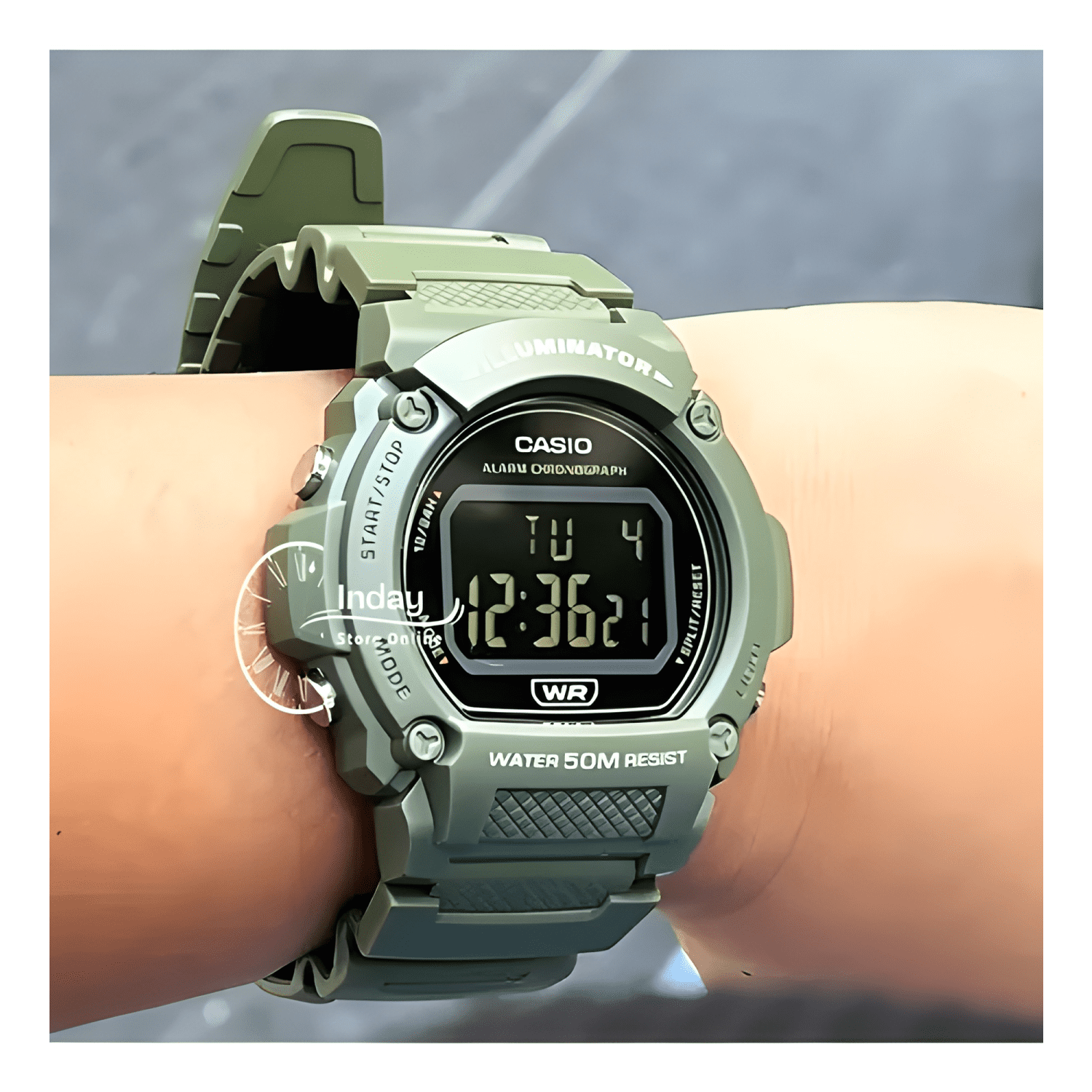 Reloj pulsera digital casio w-219hc-3bvdf con correa de-4