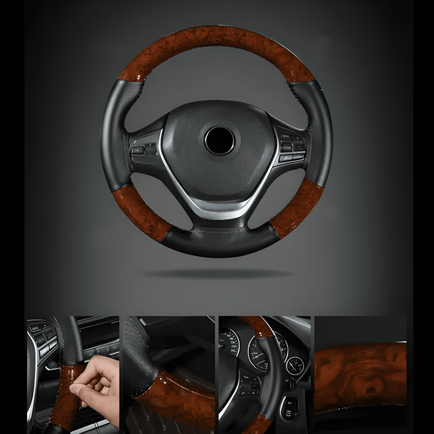 Funda Cubre Volante Cosido Antirresbalante Auto-2