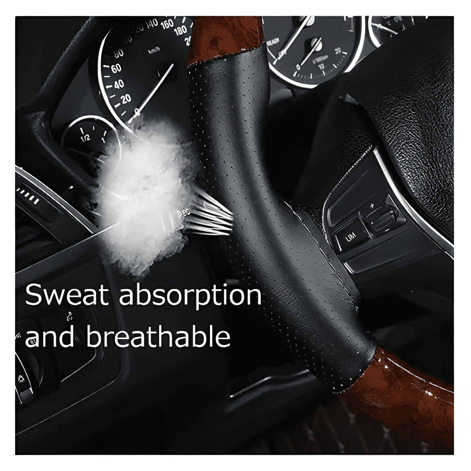 Funda Cubre Volante Cosido Antirresbalante Auto-3
