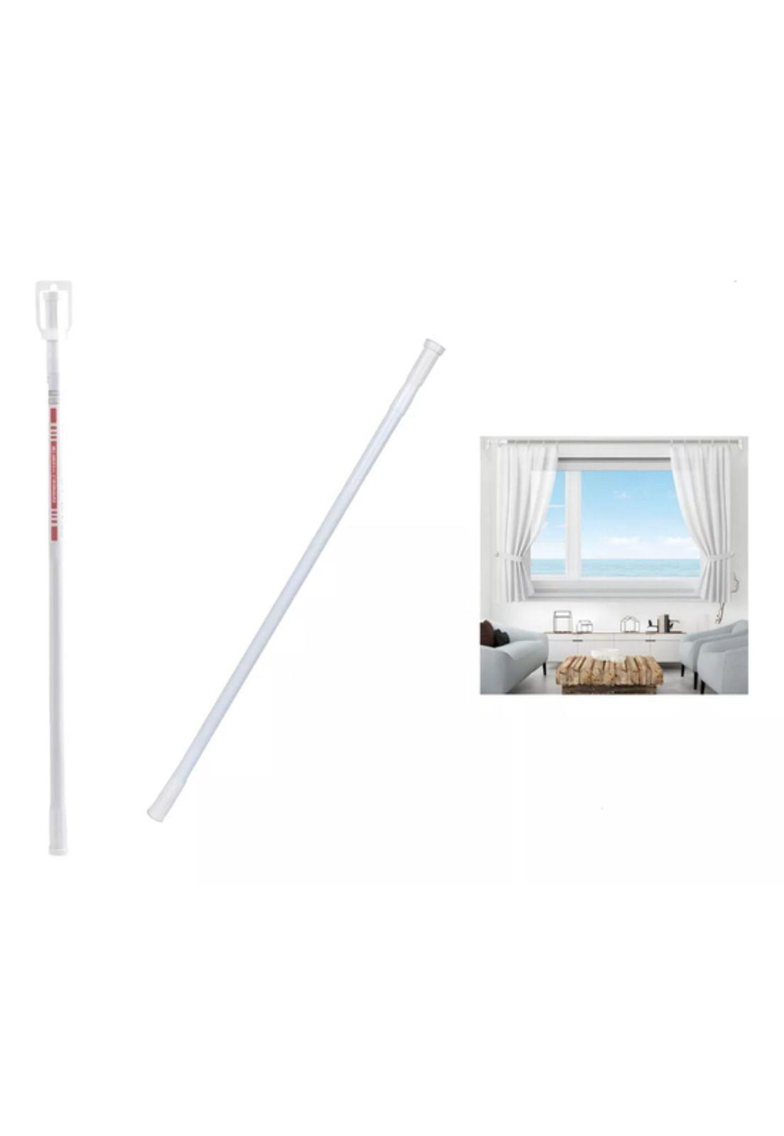 Barra extensible 110-200cms cortina de ducha acero cromada blanco-2