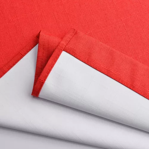 Cortina Lino Con Blackout Engomado Térmica 140x220 Rojo-2