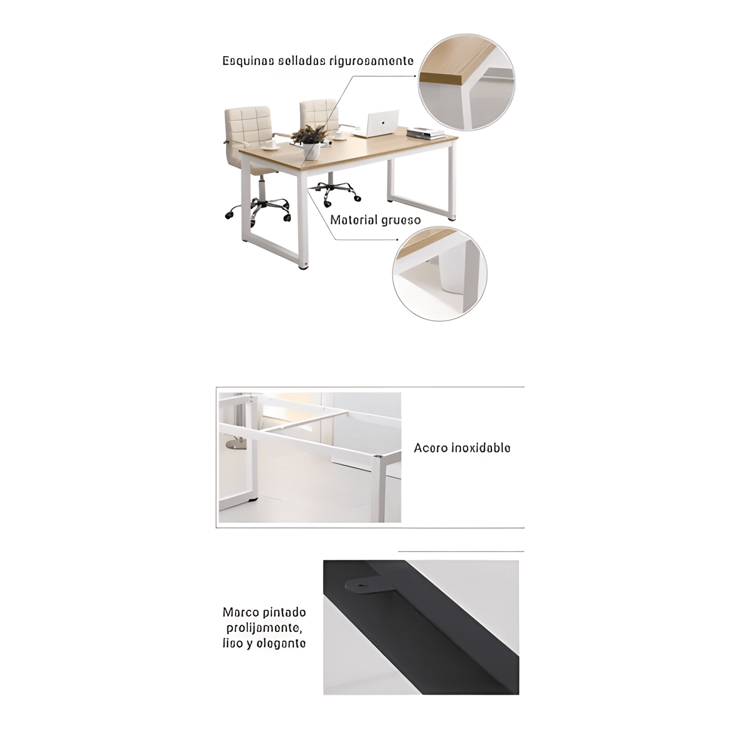 Escritorio mesa 120*60*74cm Blanco-3