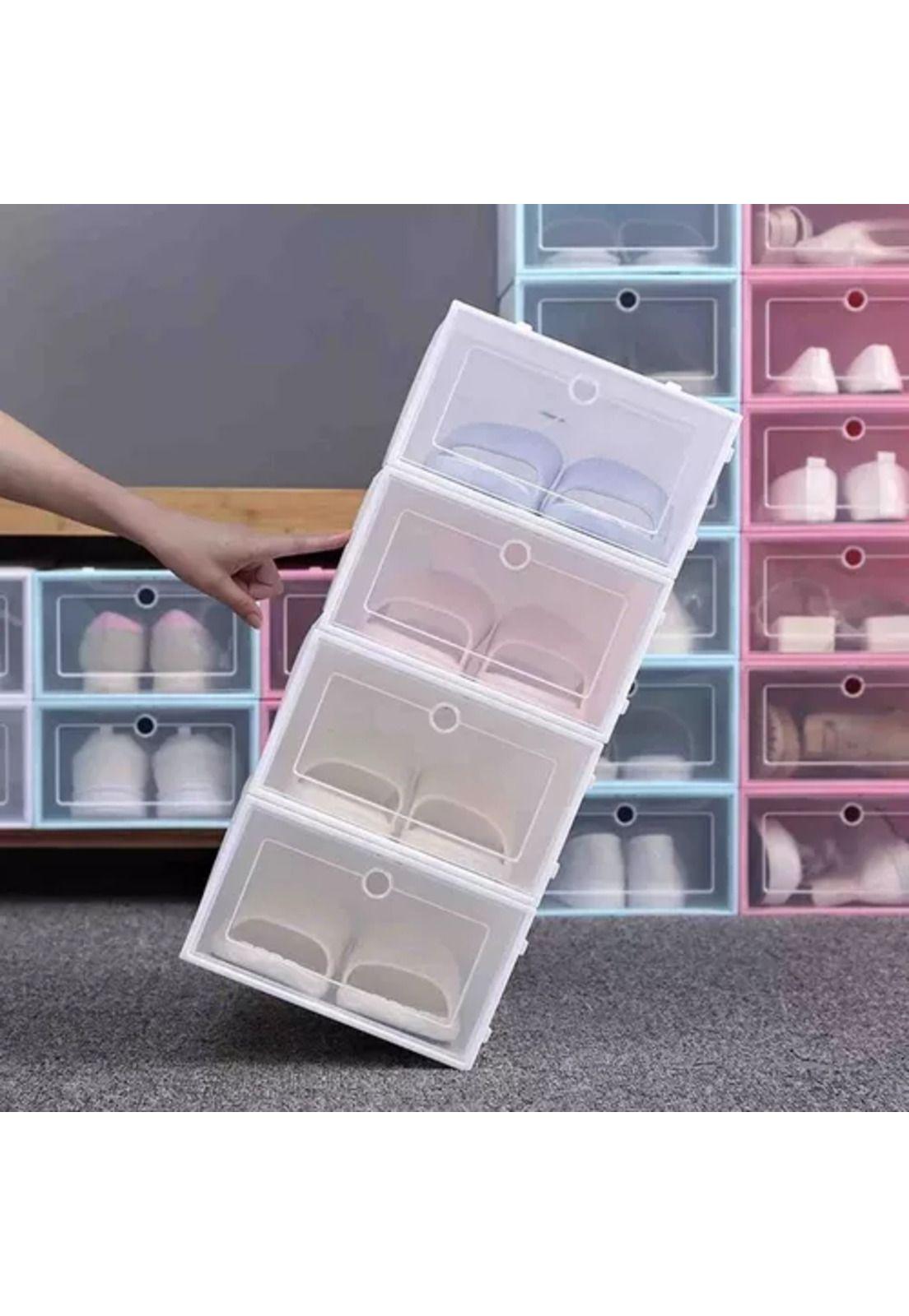 Pack de 6 cajas de zapatos organizadoras apilables-3