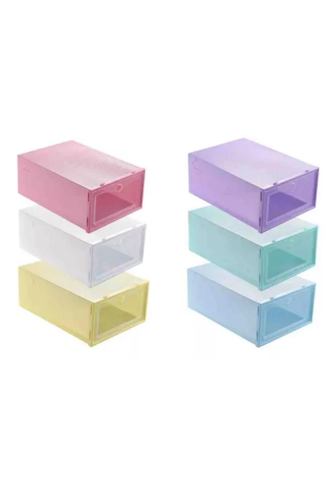 Pack de 6 cajas de zapatos organizadoras apilables-4